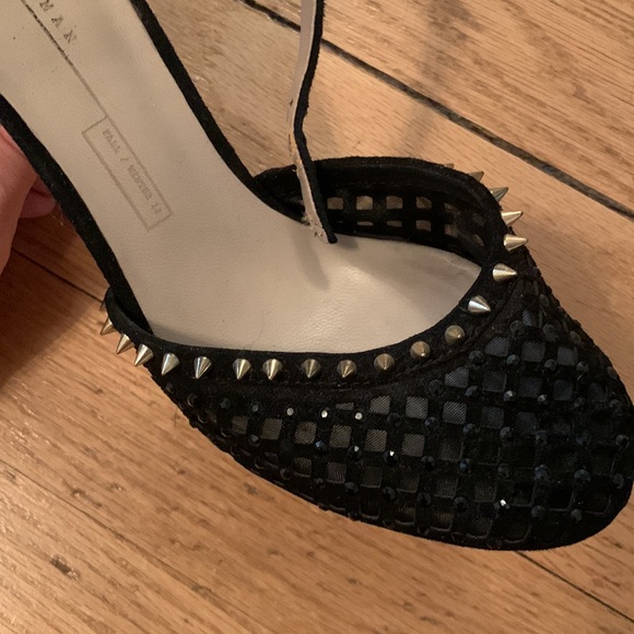 Zara - Heels with small gold spikes and mesh round toe - size 8 - Picture 9 of 11